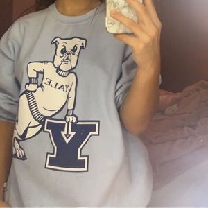 blue yale crew neck